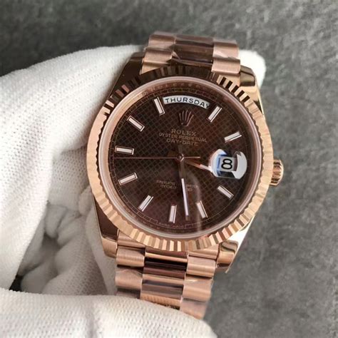 rolex rose gold brown face